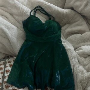 Crystal Doll Teal Strappy Dress